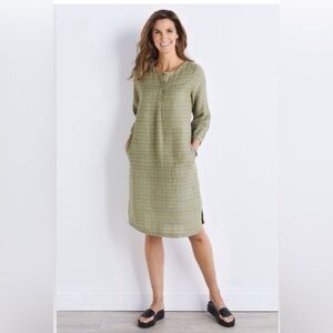 Soft Surroundings Linen Cotton Blend Marcellina Shirtdress Dress Size XL 2DD60